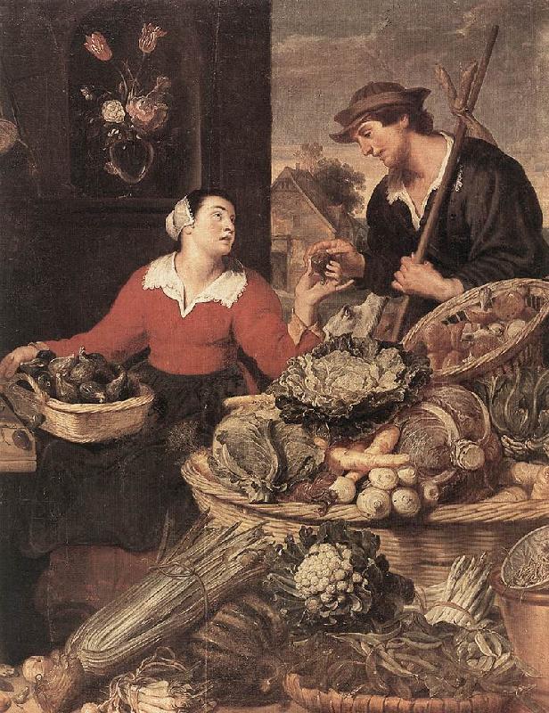 SNYDERS, Frans Fruit and Vegetable Stall (detail) ar France oil painting art